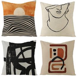 Pillow Scandinavian Abstract Geometry Cover Decorations For Home Ornament Happy Year Christmas Decor 2024