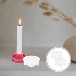 Candle Holders 2Pcs Practical Convenient Silicone Molds Candlestick Diy For Craft Decor Home