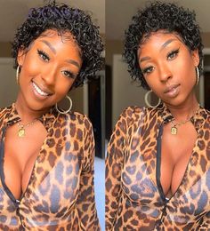 Shorte Pixie Cut Wige Short Bob 150 134 Lace Front Human Haire Wigy For Black Women Pre Plucked With Baby Hair Natural Remy9576498