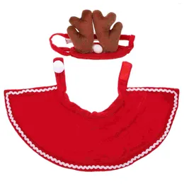 Dog Apparel Chirtmas Decoration Pet Headband Decorative Cape Cloak Xmas Fabric Lovely Costume Reusable Cat