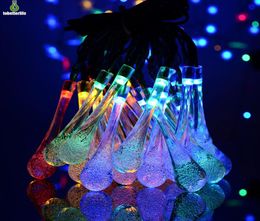 Solar String Lights 30 LED Crystal Ball Waterdrop Waterproof 8 Lighting Mode Lawn Garden for Holiday Christmas4961412