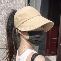 You can wear a high ponytail sunscreen sunhat, and women can hang masks, sports baseball caps, and issue UV-proof sun hats