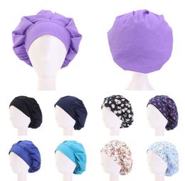 Cotton Hair Care Cap Adjustable Sweatband Bandage Chef Working Caps Women Bouffant Headwear Hat Hair Accessories Whole3550743