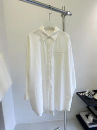 Women's Blouses 2024 Fashion Long-sleeved Sexy Casual Cotton White Shirt 0330