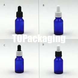Storage Bottles 50PCS/LOT-10ML Dropper Bottle Blue Glass Serum Small Empty Cosmetic Container With Essential Oil