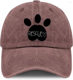 Ball Caps Rescue Print Baseball Hat Vintage Washed Dog Mom Women's Adjustable Cotton Climbing Hats