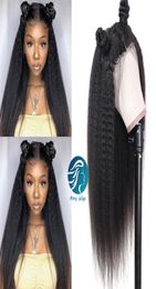 Kinky Straight 100 Human Hair Full Lace hd Transparent Lace Wigs Preplucked Hairline Remy Lace Front Wigs Braided Wigs For Black W2673219