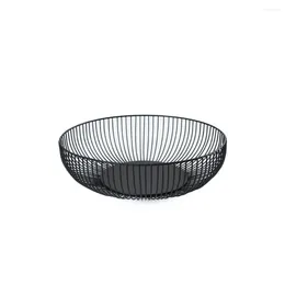 Dinnerware Sets Wire Fruit Basket Black Bowl Vegetable Storage Holder Snack Plate Kitchen Countertop