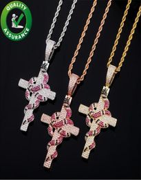 Mens Jewellery iced out pendant luxury designer necklace statement cross hip hop bling diamond rapper chain hiphop men accessories gold8668421