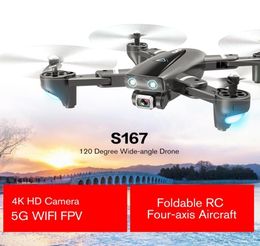 S167 5G Wifi FPV RC Drone with 4K HD Camera Wideangle Drone GPS Positioning Drone Foldable RC Fouraxis Aircraft3951213