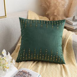 Pillow Light Luxury Green Series Case Combination Stitching Throw Cover Geometric Pattern Sand 45x45