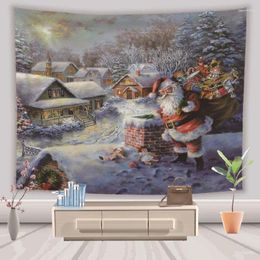 Tapestries Santa Claus Mural Tapestry Printed Wall Blankets Beach Towel Decoration Hanging Mandala Blanket