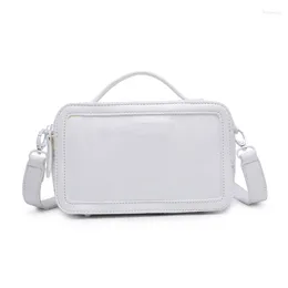 Shoulder Bags Women Small Square Bag Portable Cosmetic Single Messenger Handbag Solid Colour Printed Polyester Large Capacity