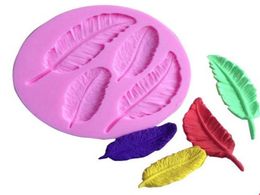 Feather Shape Collection 1 pc Cake Mould Silicone Fondant Soap Chocolate Decoration Mould Candy Jelly 3D Fondant Lace Mould Promotio8217825