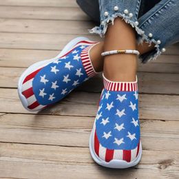 Casual Shoes Mesh Women's Single Autumn Round Toe Color Block Fit Flat Bottom Large Sneakers