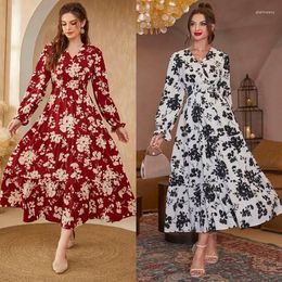 Casual Dresses Dress Women Long Winter Maxi Red White 2024 Flower