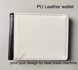 PU Leather wallet Sublimation heat press Men039s wallet purse can print your own design by machine 100pcs5538439