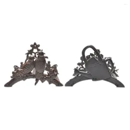 Decorative Plates 1pc Cast Iron Hose Holder Mounted Wall Antique Rust Finish Home/Garden Water Pipe Rack Birds/Flower/Pot Storage Decor