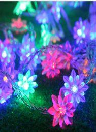 10m Led String Lights 80 Lotus Flowers LED Christmas Twinkle Lights Party Holiday Curtain Decoration Lights Lamp8433677