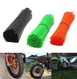 Motorcycle Wheels Tyres 72 PcsSet Bikes Spoke Fluorescence Tube Clip Bicycle Wheel Rim Steel Wire Cover Spokes Warning Accessor1265319