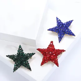 Brooches European And American Vintage Personalised Brooch Alloy Rhinestone Pentagram Suit With High-grade Pin
