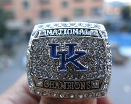 2012 University of Kentucky Wildcats National ring With Wooden Display Box Souvenir Fan Men Gift Whole Drop Shipp1653416