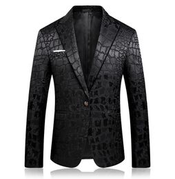 Pattern Jacquard Leopard Prom Party Club Slim Fit Blazer Hombre Suit Jacket Men High Quality Vetement Homme 4xl1521286