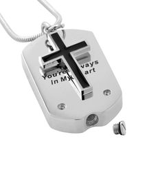 LKJ9733 "You're Always in My Heart" Charm Stainless Steel Cremation Urn Pendant Necklace Memorial Ash Urn Jewelry3113344