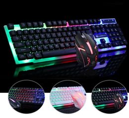 Led brilliant office computer wired mechanical keyboard and mouse USB kit1786159