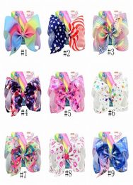 8 inch Jojo Bowknot Hairpin Kids Rainbow Unicorn Barrette With Diamond Cartoon Hair Bows Barrette Baby Hair Clips GGA2681 ldUY6652015