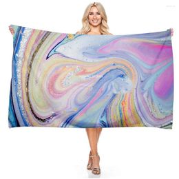 Towel Luxury Coloured Marbled Digital Print Bath 3D Adult Bathroom Quick-dry Absorbent Rectangular