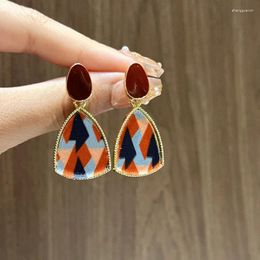 Dangle Earrings Irregular Geometry Pattern Drop For Women Personality Enamel Oil Waterdrop Korean Fashion Party Jewelry