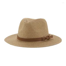 Berets Summer Hats Women Panamas Solid Straw Outdoor Beach Travel Band Casual Men Jazz Caps Sombreros De Mujer