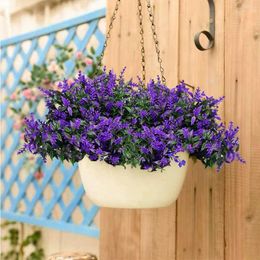 Decorative Flowers 20 Bundles -Lavender Outdoor UV Resistant No Fade Faux Plastic C