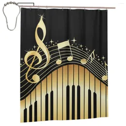 Shower Curtains Bling Music Note Piano Printed Curtain For Bathroon Bath Set With Iron Hooks Home Decor Gift 60x72in