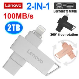 Drones Lenovo New Metal Usb 3.0 Flash Drive 2 in 1 Regular USB Pendrive lightning OTG usb 3.0 Pen Drive Gift for Iphone 8/14 drone PC