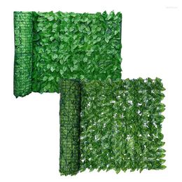 Decorative Flowers 50X100/300cm Artificial Ivy Hedge Green Leaf Fence Panels Faux Privacy Screen For Home Outdoor Garden Balcony Decoration