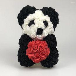 Decorative Flowers 25cm Foam Rose Panda Handmade Gifts For Girlfriend On Valentine's Day/For Kids And Friend Birthday Graduation Ceremony