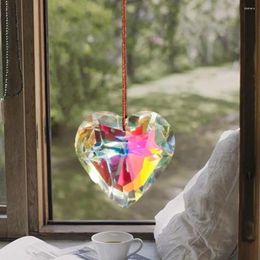 Decorative Figurines Fake Pendant Home Decor Multi-angle Cutting 3d Heart Sun Catcher Decoration With Rainbow For Chandeliers