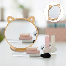 Wooden Vanity Mirror Girls Makeup Table Kids Desk Portable Office Mirrors for Bedroom