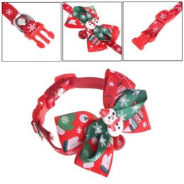 Dog Apparel Christmas Santa Claus Pet Dogs Cats Puppy Bell Bow Tie Adjustable Necktie Collar