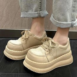 Casual Shoes Winter Women Platform Warm Fur Solid Comfortable Outdoor PU Leather Lace Up Walking For Female 35-40