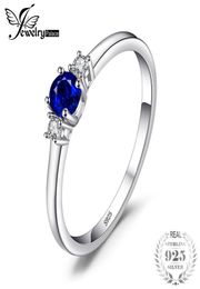 JewelryPalace Classic 05ct Round Created Sapphire 3 Stones Engagement Promise Ring 925 Sterling Silver Fashion Rings For Women Y15166792