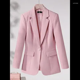 Women's Suits Women Formal Blazer Solid Female Long Sleeve Single Button Slim Jacket Coat Girl Elegant Work Wear Office Outwear