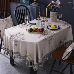Table Cloth Europe Floral Tassels Oval Cover Party Kitchen Coffee Tea Dining Elegant Tablecloth For Home Decoration Christmas
