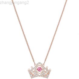 Designer Swarovskis Jewelry Shi Jia 1 1 Original Template Beating Heart Crown Necklace Female Swallow Element Crystal Dynamic Collar Chain Female Generation