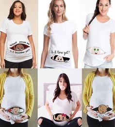 Summer Funny Cartoon Print Pregnancy TShirt Tops Maternity Clothing PlusSize Short Sleeve Pregnant Women TShirts7960890