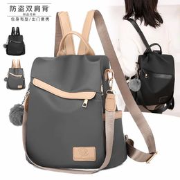 School Bags Outdoor Backpack Female Oxford Cloth 2024 Fashion Casual Small Anti-Theft Travel