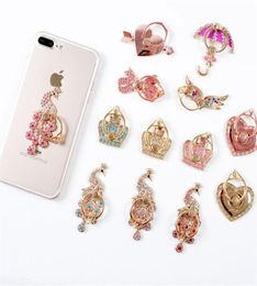 Bling Diamond Ring Phone Holder Unique Mix Style Cell Phone Holder Fashion For iPhone X 8 7 6s Samsung S8 cellphone stand2271971