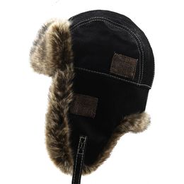 Cappelli bombardieri uomini invernali con cappello da ushanka russo con auricolare per lamiera per berretto in pelle per trappola per berretto per le donne cappello da feng lei feng